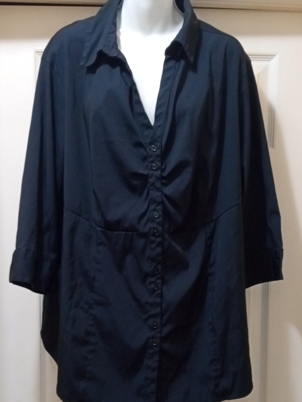 💲1⃣▶George Black Button-Front Oversized Shirt
